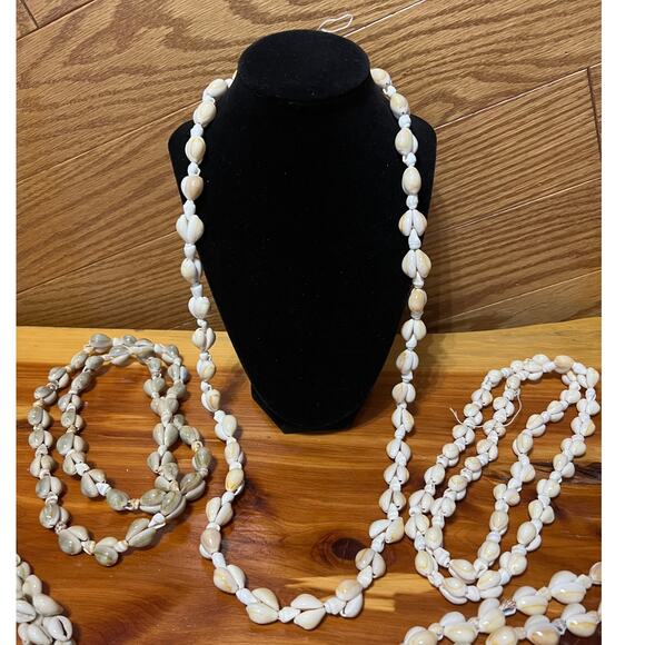 Vintage Lot Puka Cowrie Shell Hawaiian Aloha Necklaces 4 Piece Aloha Surf Boho - Picture 5 of 15